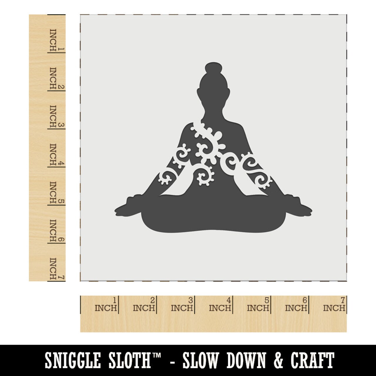 Yoga Pose Siddhasana Accomplished Sitting Wall Cookie DIY Craft Reusable Stencil
